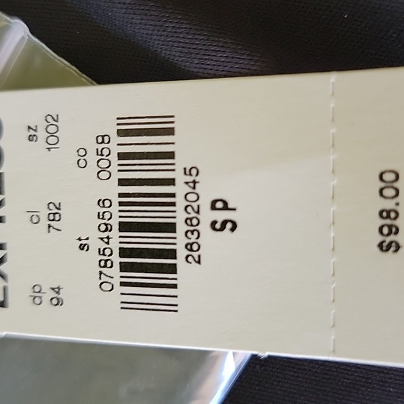 NWT EXPRESS Petite V-neck Wrap Black Dress, S - Picture 6 of 7